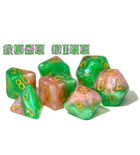 Gamers Guild AZ Gate Keeper Games GKGH512-7d - Gate Keeper Games 7 Die Set: Rose Halfsies Dice Gate Keeper Games
