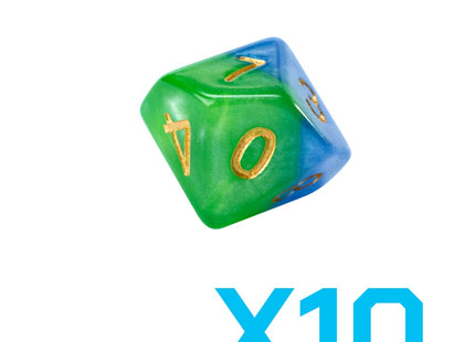 Gamers Guild AZ Gate Keeper Games GKGH523-10d10 - Gate Keeper Games Set of 10 D10: Mother Earth Halfsies Dice Gate Keeper Games