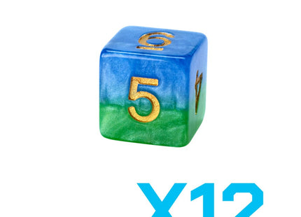 Gamers Guild AZ Gate Keeper Games GKGH523-12d6 - Gate Keeper Games Set of 12 D6: Mother Earth Halfsies Dice Gate Keeper Games