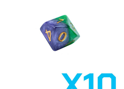 Gamers Guild AZ Gate Keeper Games GKGH525-10d10 - Gate Keeper Games Set of 10 D10: Gamma Halfsies Dice Gate Keeper Games