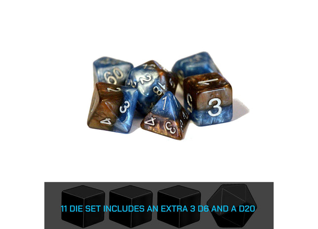 Gamers Guild AZ Gate Keeper Games GKGH536-11d - Gate Keeper Games 11 Die Set: Earth Elemental Halfsies Dice Gate Keeper Games