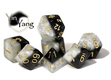 Gamers Guild AZ Gate Keeper Games GKGH578-7d - Gate Keeper Games 7 Die Set: Yin Yang Halfsies Dice Gate Keeper Games