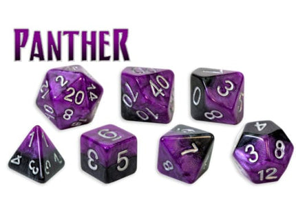 Gamers Guild AZ Gate Keeper Games GKGH58-7d - Gate Keeper Games 7 Die Set: Panther Halfsies Dice Gate Keeper Games
