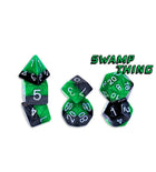 Gamers Guild AZ Gate Keeper Games GKGH592-7d - Gate Keeper Games 7 Die Set: Swamp Thing Halfsies Dice Gate Keeper Games