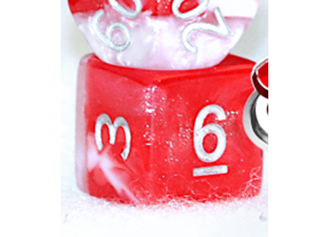 Gamers Guild AZ Gate Keeper Games GKGHG10-12d6 - Gate Keeper Games Set of 12 D6: Glitter Red Halfsies Dice Gate Keeper Games