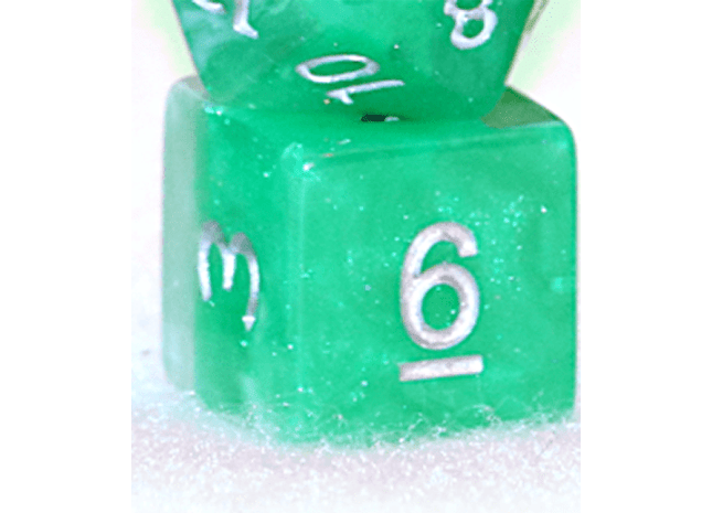 Gamers Guild AZ Gate Keeper Games GKGHG20-12d6 - Gate Keeper Games Set of 12 D6: Glitter Green Halfsies Dice Gate Keeper Games
