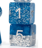 Gamers Guild AZ Gate Keeper Games GKGHG30-12d6 - Gate Keeper Games Set of 12 D6: Glitter Blue Halfsies Dice Gate Keeper Games