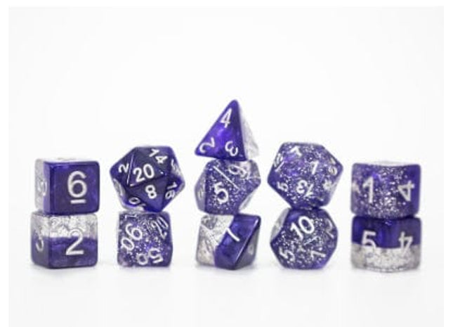 Gamers Guild AZ Gate Keeper Games GKGHG50-11d - Gate Keeper Games 11 Die Set Glitter Purple Halfsies Dice Gate Keeper Games