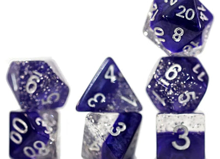 Gamers Guild AZ Gate Keeper Games GKGHG50-7d - Gate Keeper Games 7 Die Set: Glitter Purple Halfsies Dice Gate Keeper Games