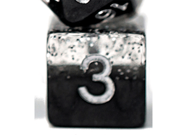 Gamers Guild AZ Gate Keeper Games GKGHG80-12d6 - Gate Keeper Games Set of 12 D6: Glitter Black Halfsies Dice Gate Keeper Games