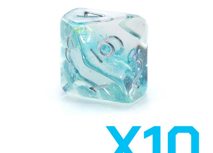 Gamers Guild AZ Gate Keeper Games GKGHL020-10d10 - Gate Keeper Games Set of 10 D10: Mermaid Holographic Dice Gate Keeper Games