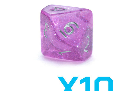 Gamers Guild AZ Gate Keeper Games GKGHL5-10d10 - Gate Keeper Games Set of 10 D10: Lilac Blossom Holographic Dice Gate Keeper Games