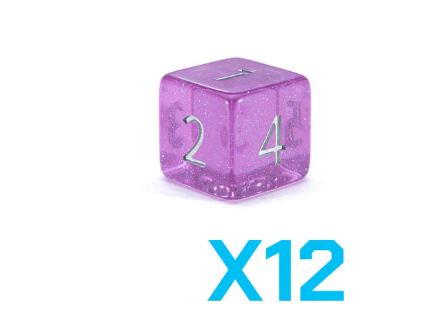 Gamers Guild AZ Gate Keeper Games GKGHL5-12d6 - Gate Keeper Games Set of 12 D6: Lilac Blossom Holographic Dice Gate Keeper Games