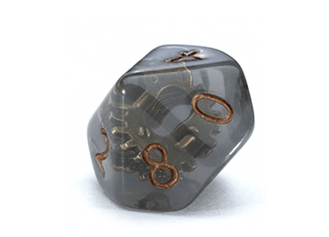 Gamers Guild AZ Gate Keeper Games GKGID690-10d10 - Gate Keeper Games Set of 10 D10: Steampunk Inclusion Dice Gate Keeper Games