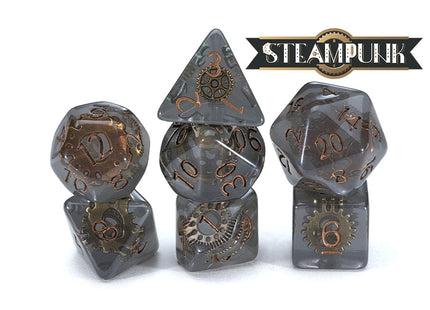 Gamers Guild AZ Gate Keeper Games GKGID690-7d - Gate Keeper Games 7 Die Set: Steampunk Inclusion Dice Gate Keeper Games