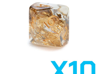 Gamers Guild AZ Gate Keeper Games GKGN000-10d10 - Gate Keeper Games Set of 10 D10: Heart of Gold Neutron Dice Gate Keeper Games