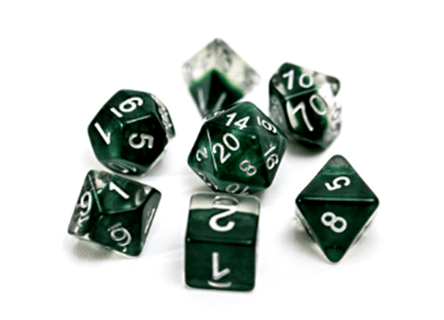 Gamers Guild AZ Gate Keeper Games GKGN020-11d - Gate Keeper Games 11 Die Set: Hunter Green Neutron Dice Gate Keeper Games