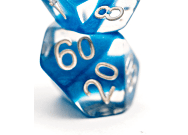 Gamers Guild AZ Gate Keeper Games GKGN030-10d10 - Gate Keeper Games Set of 10 D10: Power Teal Dark Blue Neutron Dice Gate Keeper Games