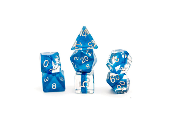 Gamers Guild AZ Gate Keeper Games GKGN030-7d - Gate Keeper Games 7 Die Set: Power Teal Dark Blue Neutron Dice Gate Keeper Games