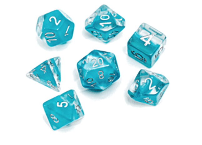 Gamers Guild AZ Gate Keeper Games GKGN0302-11d - Gate Keeper Games 11 Die Set: Glacier Light Blue Neutron Dice Gate Keeper Games