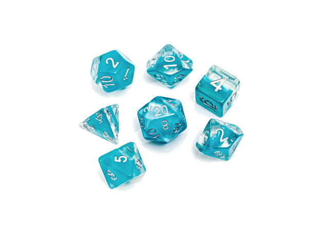 Gamers Guild AZ Gate Keeper Games GKGN0302-7d - Gate Keeper Games 7 Die Set: Glacier Light Blue Neutron Dice Gate Keeper Games