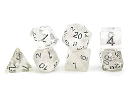 Gamers Guild AZ Gate Keeper Games GKGN070-7d - Gate Keeper Games 7 Die Set: Ice White Neutron Dice Gate Keeper Games