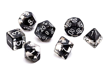 Gamers Guild AZ Gate Keeper Games GKGN080-7d - Gate Keeper Games 7 Die Set: Smoke Black Neutron Dice Gate Keeper Games