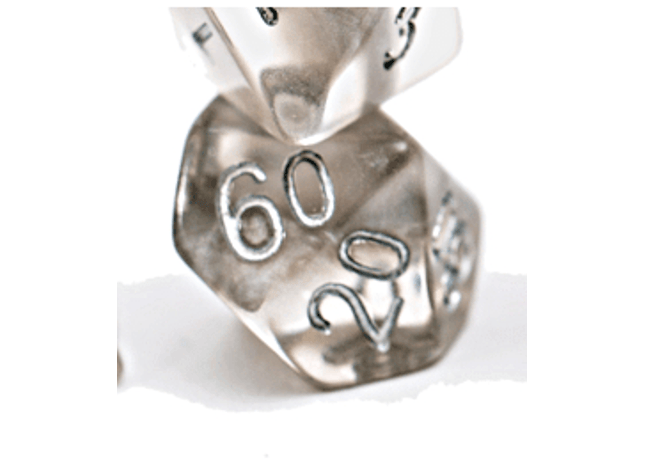 Gamers Guild AZ Gate Keeper Games GKGN090-10d10 - Gate Keeper Games Set of 10 D10: Mercury Silver Neutron Dice Gate Keeper Games