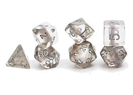Gamers Guild AZ Gate Keeper Games GKGN090-7d - Gate Keeper Games 7 Die Set: Mercury Silver Neutron Dice Gate Keeper Games