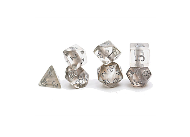 Gamers Guild AZ Gate Keeper Games GKGN090-7d - Gate Keeper Games 7 Die Set: Mercury Silver Neutron Dice Gate Keeper Games