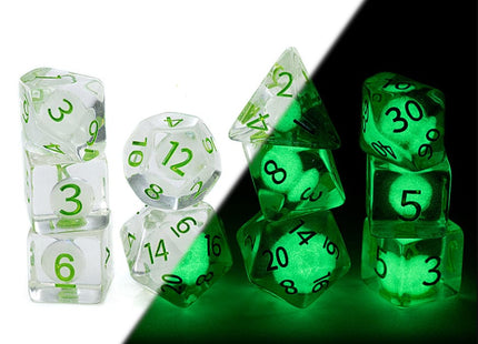 Gamers Guild AZ Gate Keeper Games GKGR02-11d - Gate Keeper Games 11 Die Set: Firefly Radiant Dice Glow in the Dark Gate Keeper Games