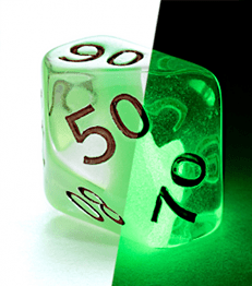 Gamers Guild AZ Gate Keeper Games GKGR020-10d10 - Gate Keeper Games Set of 10 D10: UFO Radiant Dice Glow in the Dark Gate Keeper Games