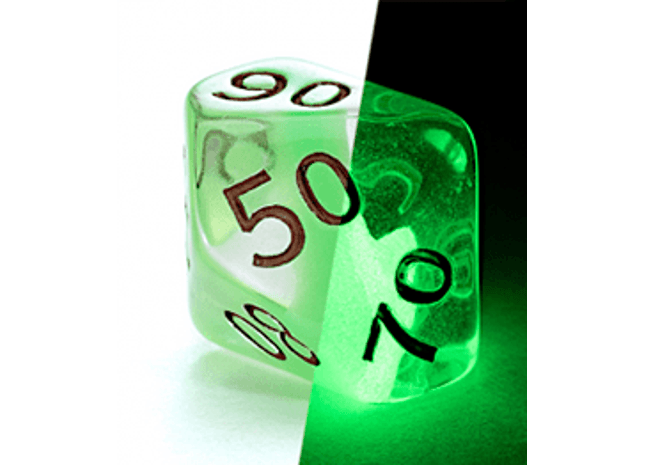 Gamers Guild AZ Gate Keeper Games GKGR020-10d10 - Gate Keeper Games Set of 10 D10: UFO Radiant Dice Glow in the Dark Gate Keeper Games