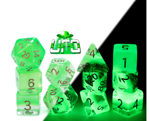 Gamers Guild AZ Gate Keeper Games GKGR020-11d - Gate Keeper Games 11 Die Set: UFO Radiant Dice Glow in the Dark Gate Keeper Games