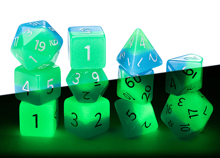 Gamers Guild AZ Gate Keeper Games GKGR23-11d - Gate Keeper Games 11 Die Set: Bioluminescent Dice Glow in the Dark Gate Keeper Games