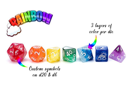Gamers Guild AZ Gate Keeper Games GKGSG777-7d - Gate Keeper Games 7 Die Set: Rainbow Sui Generis Dice Gate Keeper Games