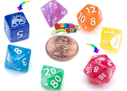 Gamers Guild AZ Gate Keeper Games GKGTINYSG777-7d - Gate Keeper Games 7 Die Set: Rainbow Bits 12mm Mighty Tiny Dice Gate Keeper Games