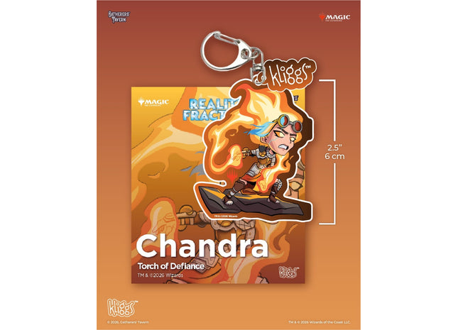 Gamers Guild AZ Gatherers' Tavern Gatherers' Tavern: Magic the Gathering | Reality Fracture: Chandra, Torch of Defiance - Kliggs Keychain Southern Hobby