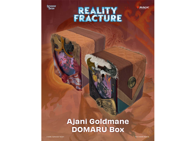 Gamers Guild AZ Gatherers' Tavern Gatherers' Tavern: Magic the Gathering | Reality Fracture: Domaru Deck Box - Ajani Goldmane (Pre-Order) Southern Hobby