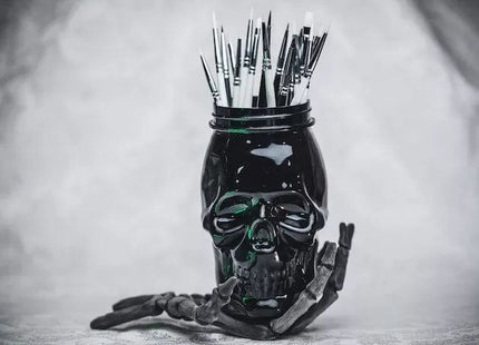 Gamers Guild AZ Ghost Brush Ghost Brush - Black Plastic Skull Cup Ghost Brush