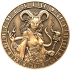 Gamers Guild AZ Goliath Coins Goliath Coins: Dice Coin D20 Female Tiefling Warlock Quartermaster Direct