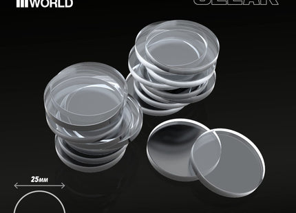Gamers Guild AZ Green Stuff World Acrylic Bases: Round (25mm) - Clear Green Stuff World