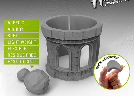 Gamers Guild AZ Green Stuff World Air Dry Foam Clay (250g) - Grey Green Stuff World