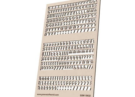 Gamers Guild AZ Green Stuff World Cardboard Letters & Numbers: Standard (4mm) Green Stuff World