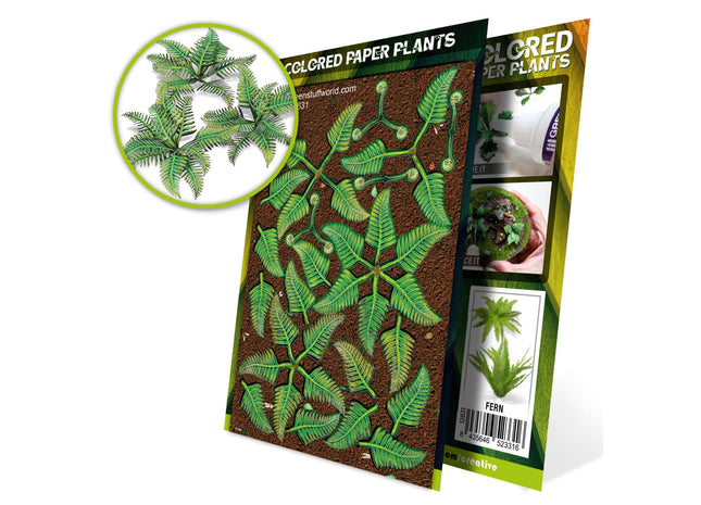 Gamers Guild AZ Green Stuff World Colored Paper Plants: Fern Green Stuff World