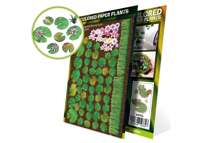 Gamers Guild AZ Green Stuff World Colored Paper Plants: Lilly Pads Green Stuff World