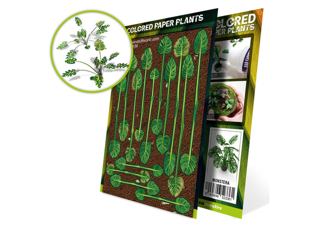 Gamers Guild AZ Green Stuff World Colored Paper Plants: Monstera Green Stuff World
