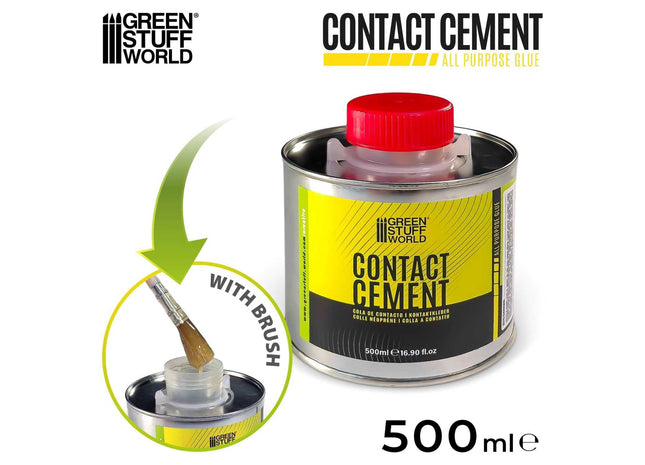 Gamers Guild AZ Green Stuff World Contact Cement (500ml) with Brush Applicator Green Stuff World