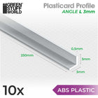 Gamers Guild AZ Green Stuff World Green Stuff World: ABS Plasticard: Profile - Angle-L (3mm) Green Stuff World