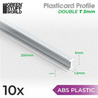 Gamers Guild AZ Green Stuff World Green Stuff World: ABS Plasticard: Profile - Double-T (3mm) Green Stuff World